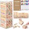 Beeveer 80 Pcs Wedding Guest Book Alternative Wooden Block Guest Book for Wedding Sign in Bridal Shower Decoration Wooden Block Bridal Shower Game for Sign in, Reception(Boho)